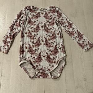 Kate Quinn 2021 Purple Peacock Lap Neck Bodysuit Bamboo VGUC Earthy Nature 18-24